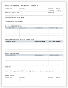 Agenda Template Word Sample