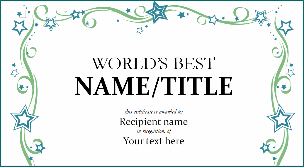 Award Certificate Template