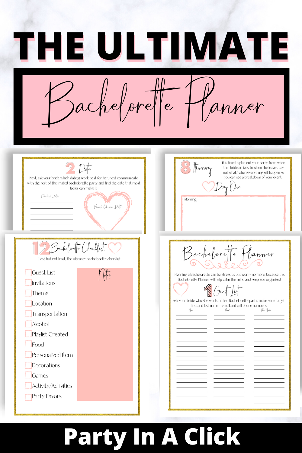 Bachelorette Party Planning Template Bachelorette Party Planning Template