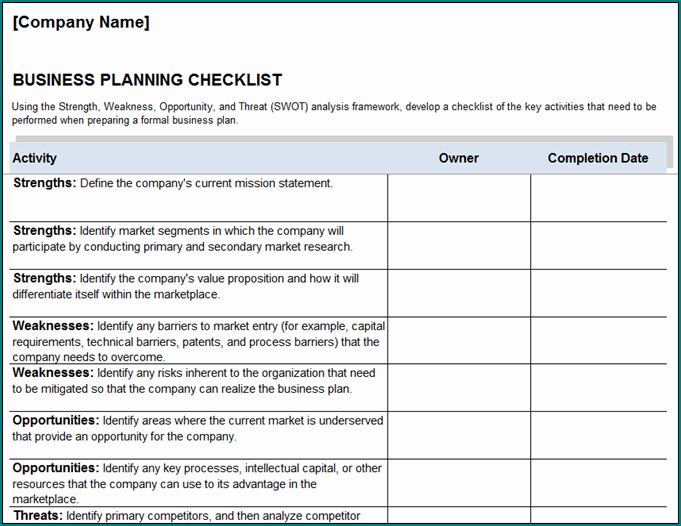 Basic Business Plan Template Example