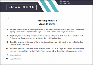 Best Meeting Minutes Template