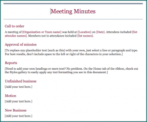 Best Meeting Minutes Template Example