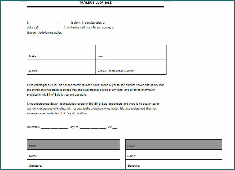 Bill Of Sale Template