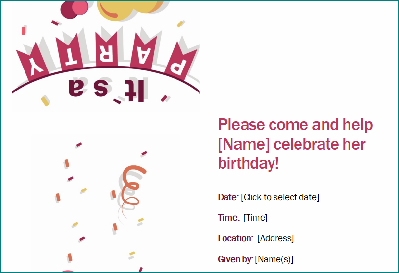 Birthday Invitation Templates Word