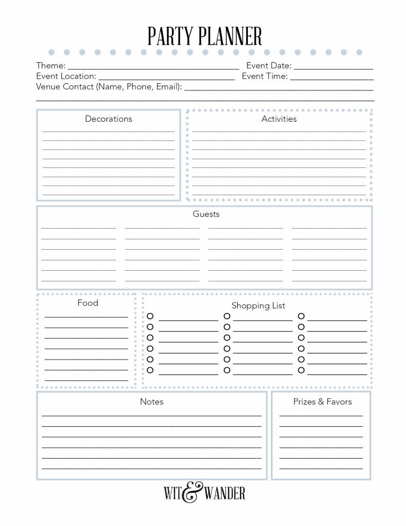 Birthday Party Planner Template Example Birthday Party Planner Template Example