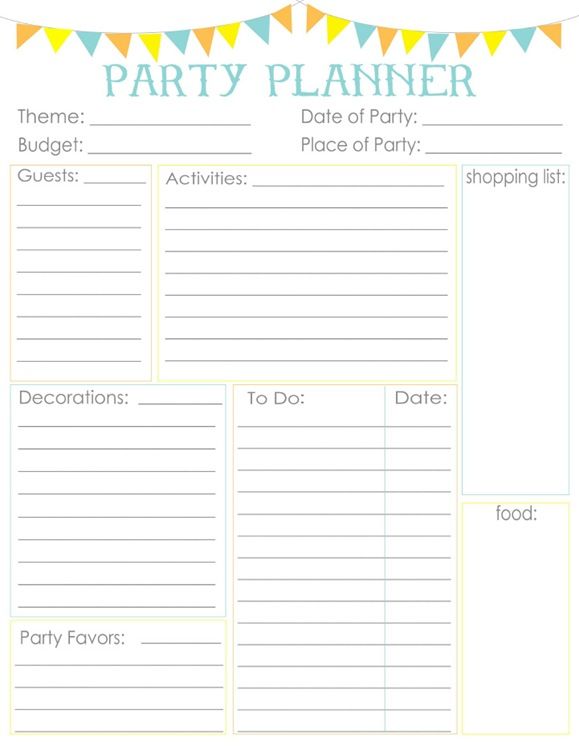 Birthday Party Planner Template Sample Birthday Party Planner Template Sample