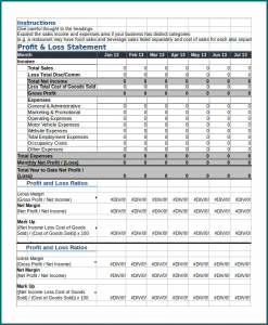 Blank Profit And Loss Statement Template Example
