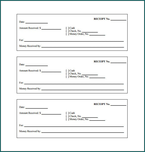 Blank Receipt Template Example