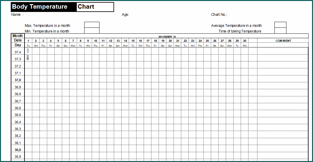 Body Temperature Tracker Template
