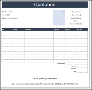 Building Quote Template Sample
