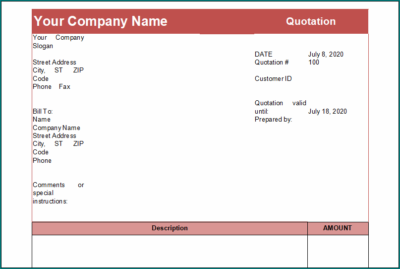 Building Quote Template
