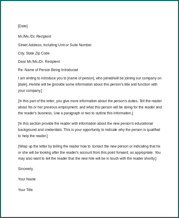 Business Introduction Letter Sample