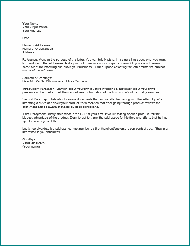Business Introduction Letter