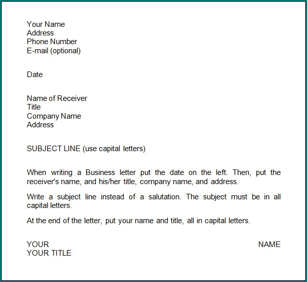 Business Letter Layout Example