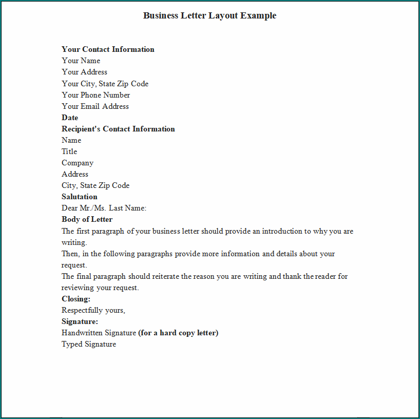 Business Letter Layout