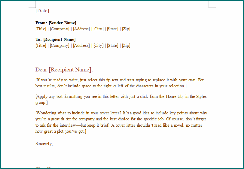 Business Letter Template