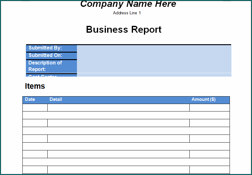 Business Report Template