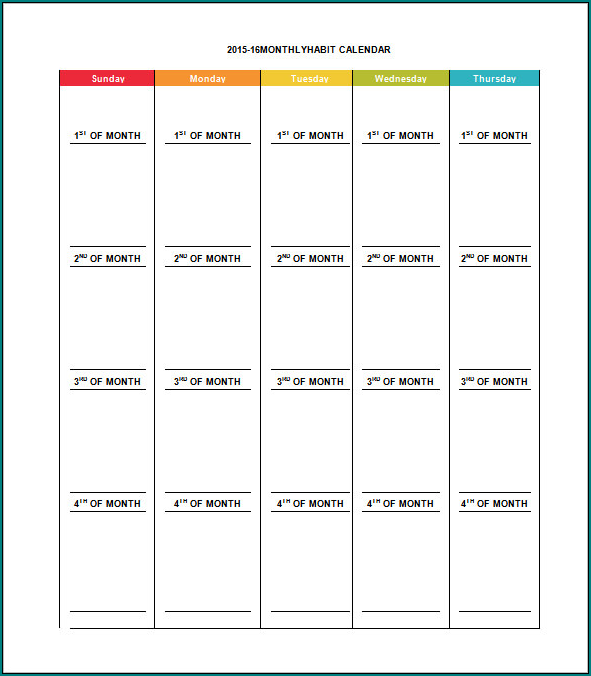 Calendar For Schedule Template Sample