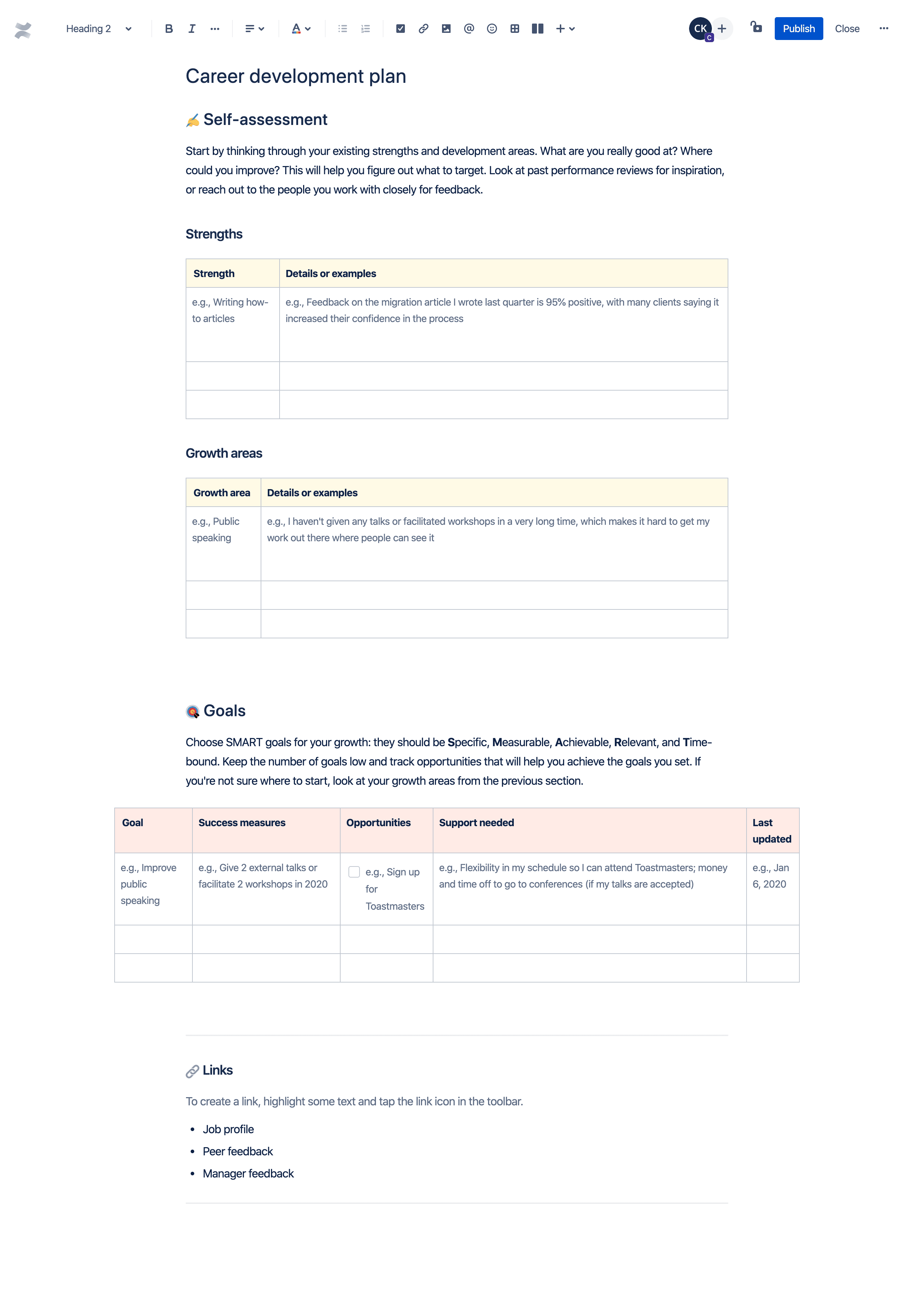 Career Development Planning Template Example Career Development Planning Template Example