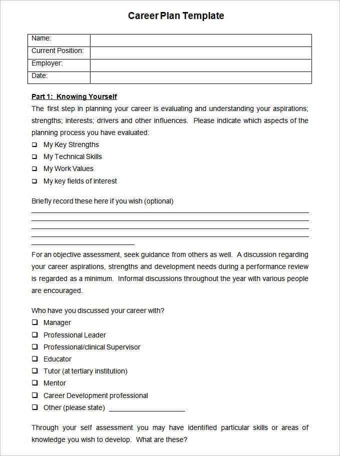 Career Development Planning Template Sample Career Development Planning Template Sample