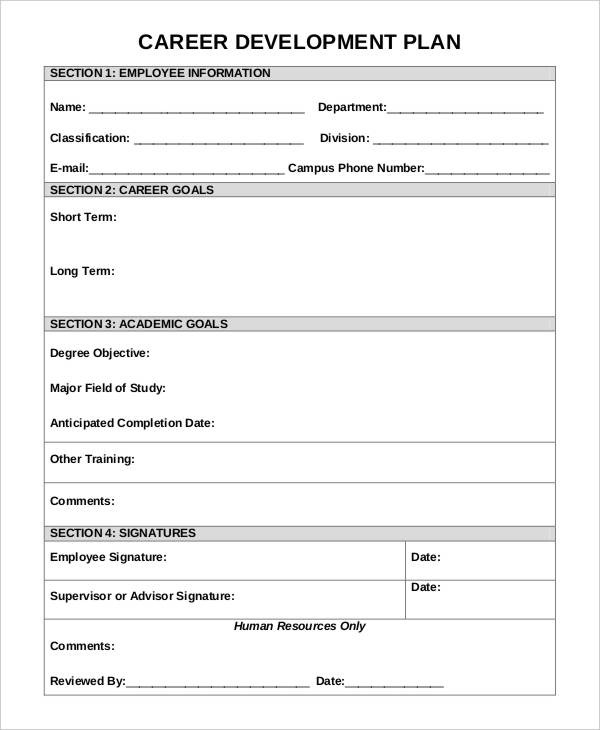 Career Development Planning Template Career Development Planning Template