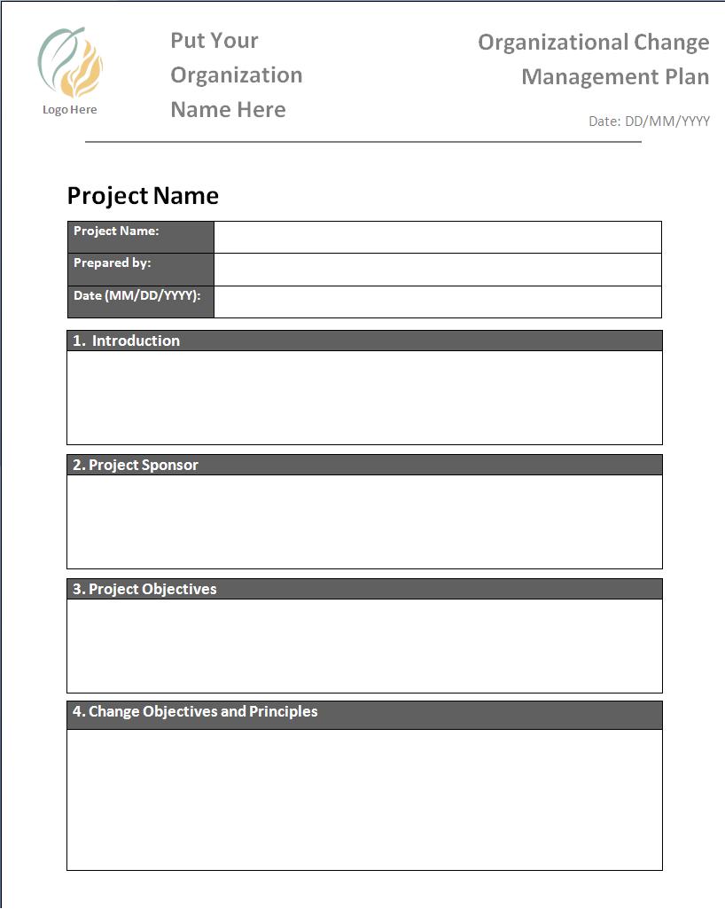 Change Management Planning Template Sample Change Management Planning Template Sample