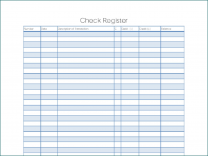 Check Register Template Sample
