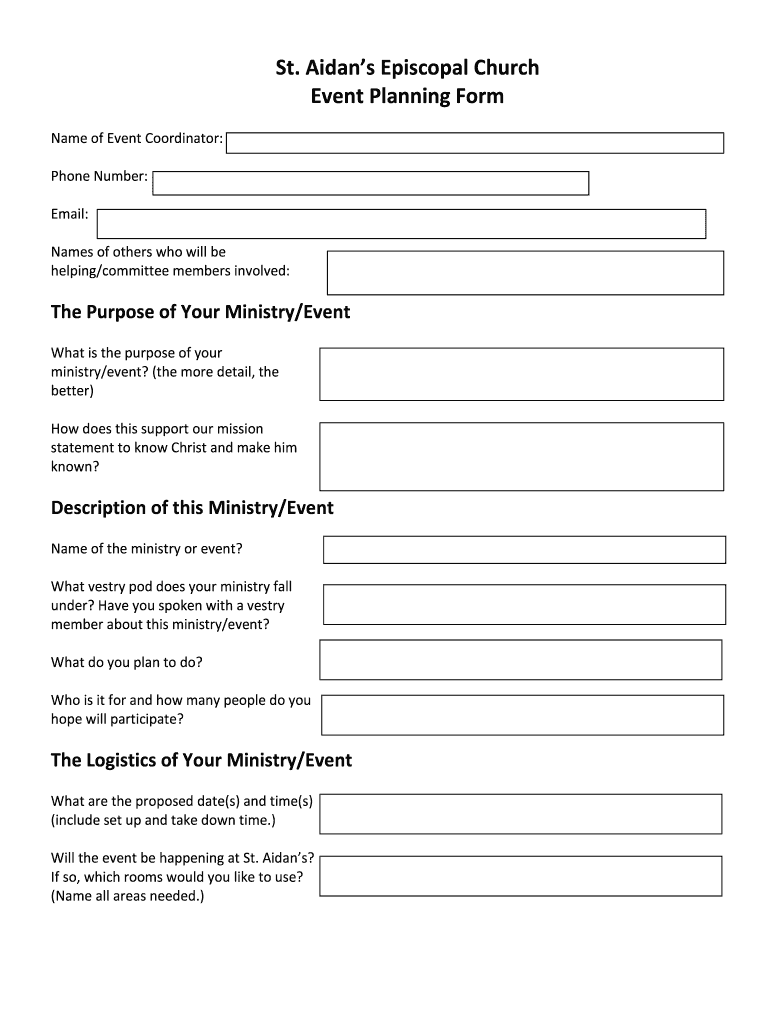 Church Event Planning Template Example Church Event Planning Template Example