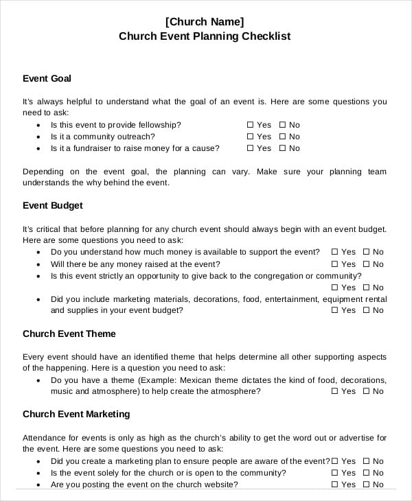 Church Event Planning Template Sample Church Event Planning Template Sample