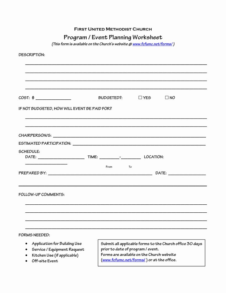 Church Event Planning Template Church Event Planning Template