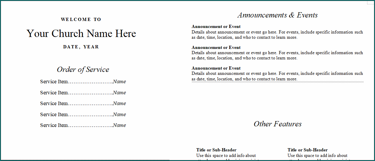 Church Program Template