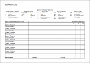 College Report Card Template