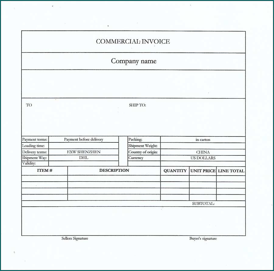 Commercial Receipt Template Sample