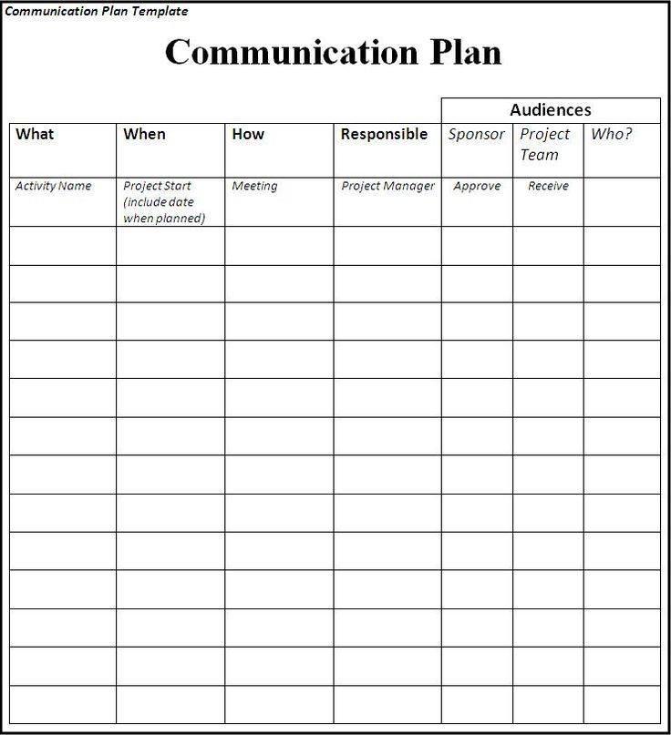 Communication Planner Template Sample Communication Planner Template Sample