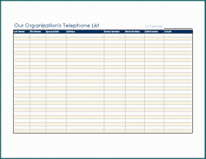 Company Phone Directory Template Example