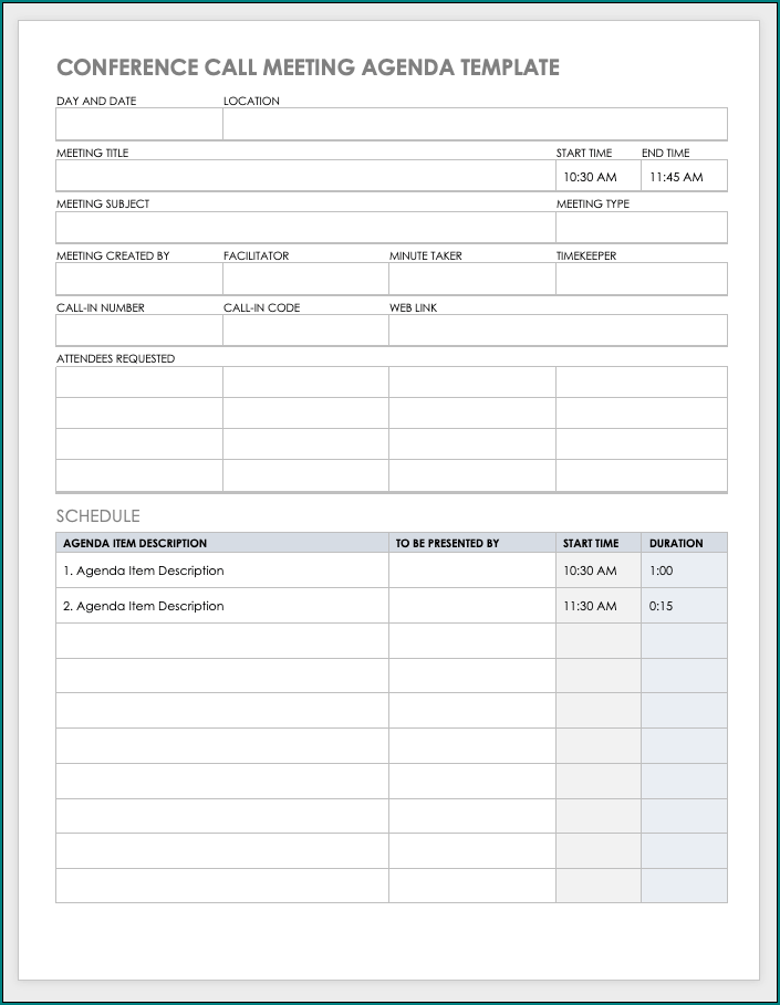 Conference Program Template Example