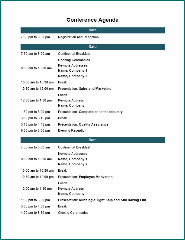Conference Program Template