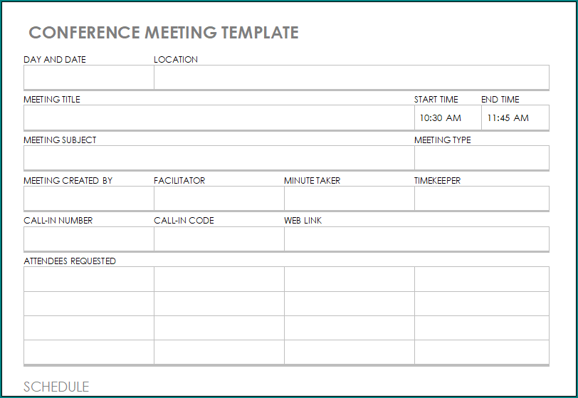 Conference Schedule Template