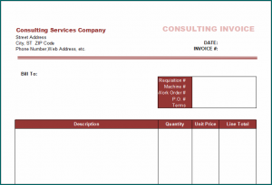 Consultant Service Invoice Template