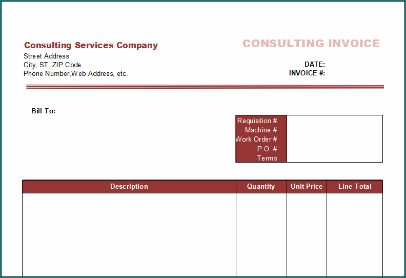Consultant Service Invoice Template