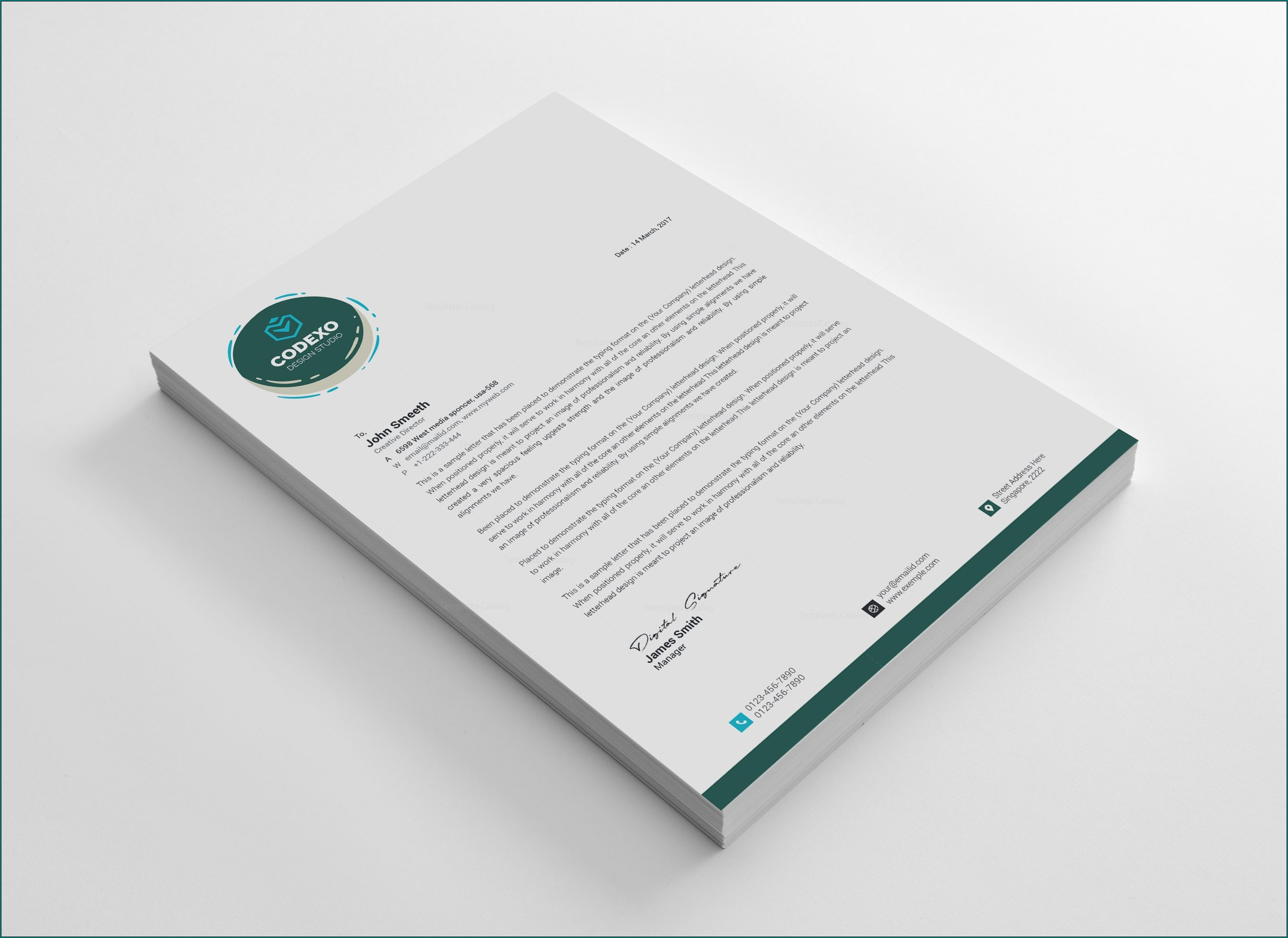 Corporate Letterhead Template Sample
