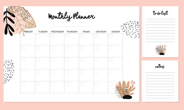 Cute Monthly Planner Template Sample Cute Monthly Planner Template Sample