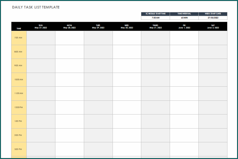 Daily Checklist Template