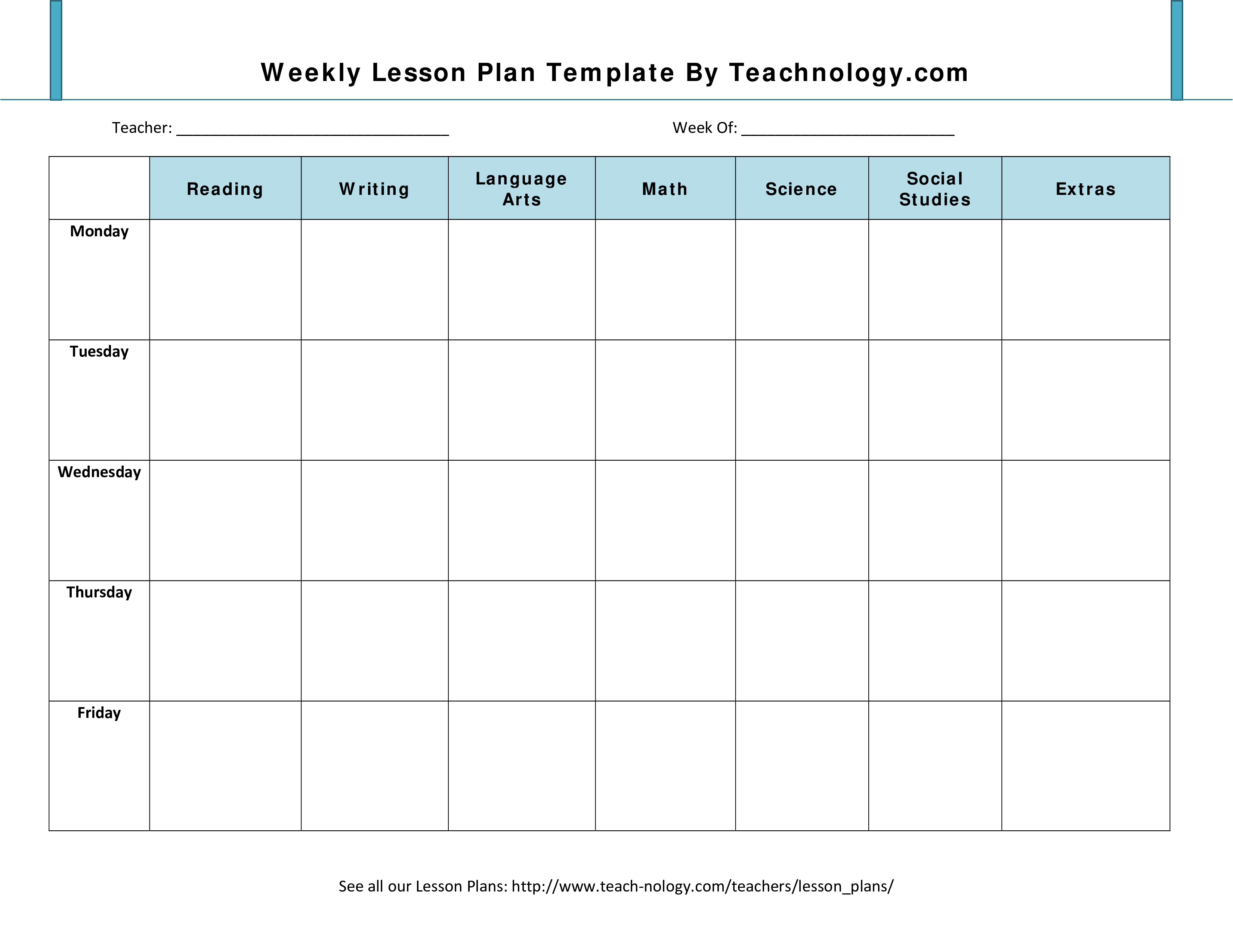 Daily Lesson Planner Template Sample Daily Lesson Planner Template Sample
