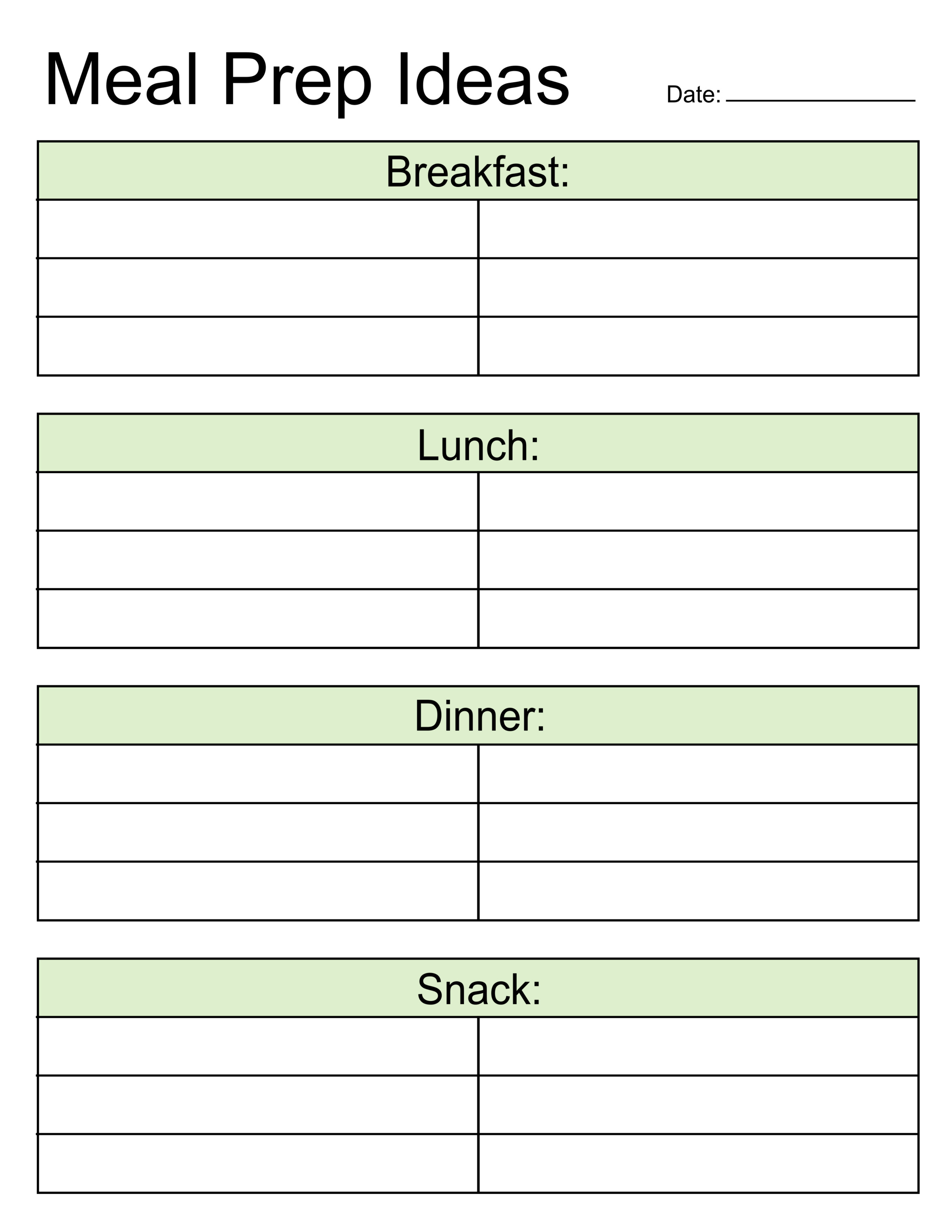 Daily Meal Planning Template Example Daily Meal Planning Template Example