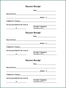 Daycare Receipt Template Sample