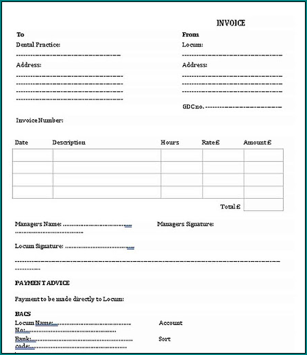 Dentist Receipt Template Example