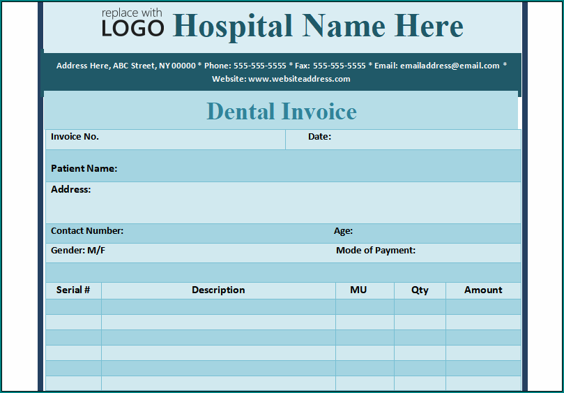 Dentist Receipt Template