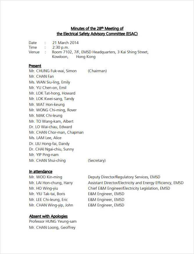 Electrical Safety Meeting Minutes Template Electrical Safety Meeting Minutes Template
