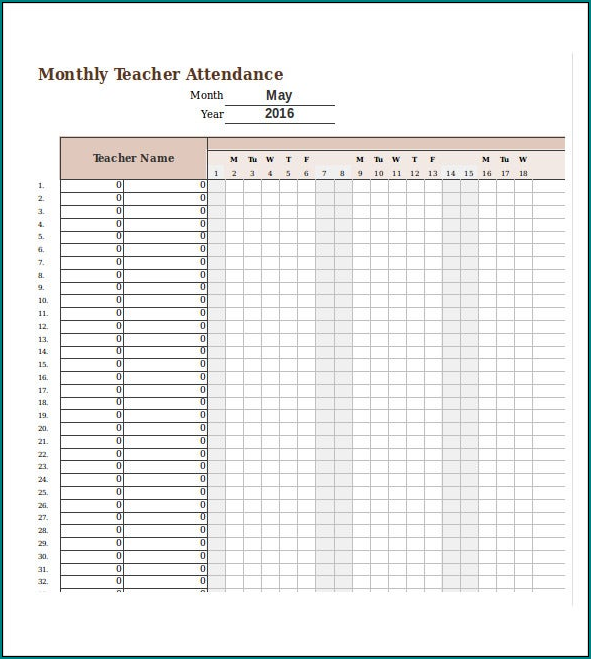 Employee Attendance Tracker Template Example